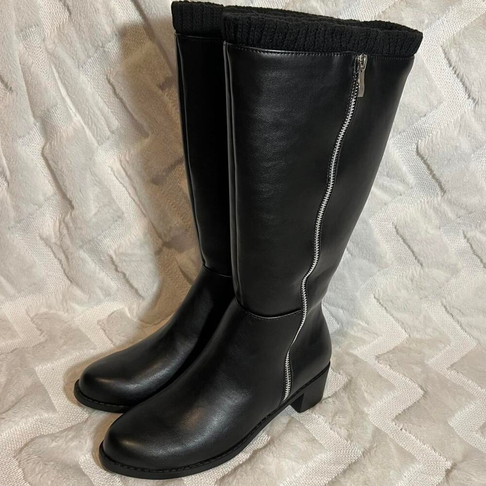 JF black knee high boots
